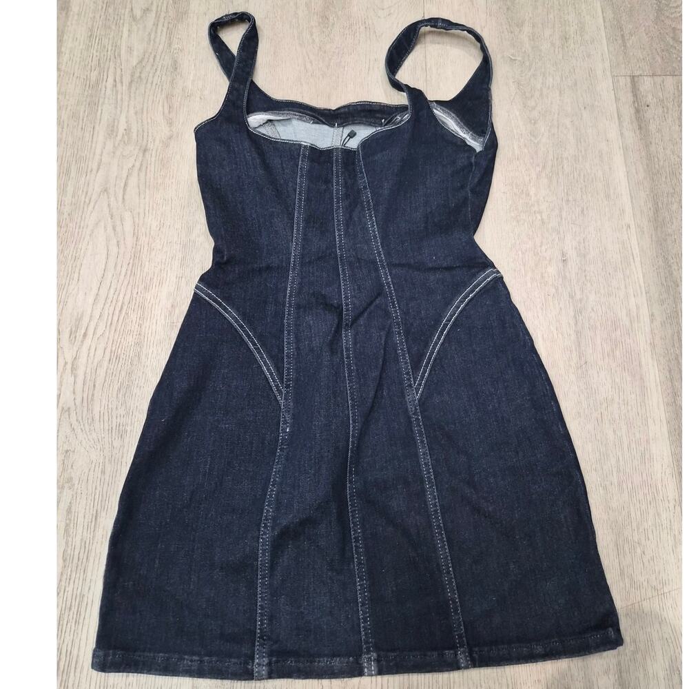 NWOT Zara Dark Wash Mini Dress Size Medium - Picture 5 of 5